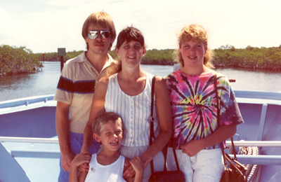 Gary, Marcia, Ian, and Kelli, on the bow of the Discovery