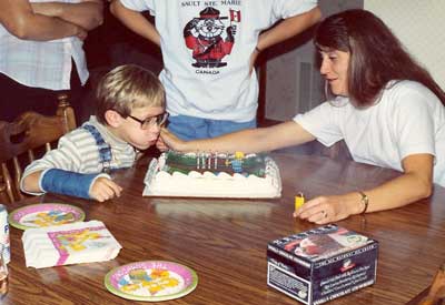 Eighth birthday, and another broken arm.